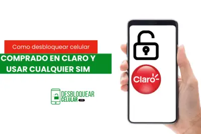 Mano sosteniendo un smartphone con un candado desbloqueado y el logo de Claro. Desbloqueo de Claro para cualquier SIM.