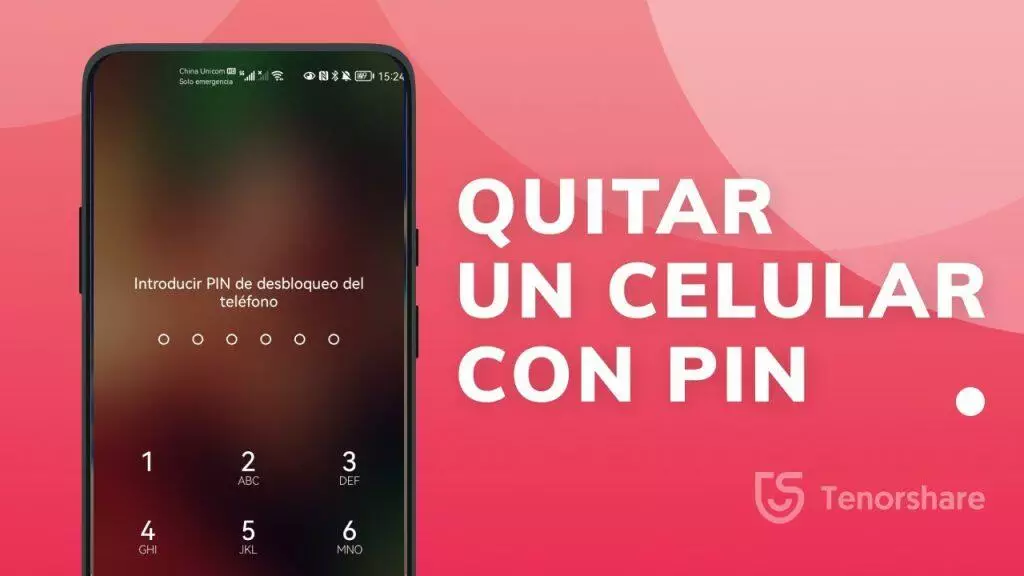 Smartphone screen showing PIN entry, unlocking phone. Guía completa: Desbloquear celular con PIN.