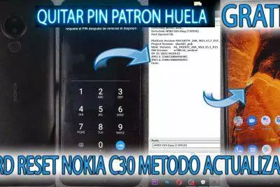 Restablecimiento completo del Nokia C30: desbloqueo de pantalla con PIN, patrón o huella dactilar. Guía completa.